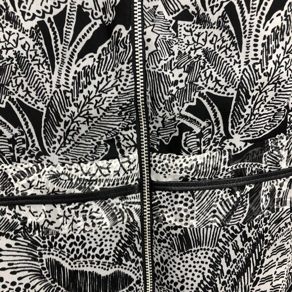 Veronica Beard Black and White Chiffon sheer Long Sleeve floral Silk Mini dress - Picture 14 of 16